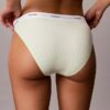 Set de 3 bikini cu șnur din bumbac elastic cu nervuri Set de 3 bikini cu șnur din bumbac elastic cu nervuri