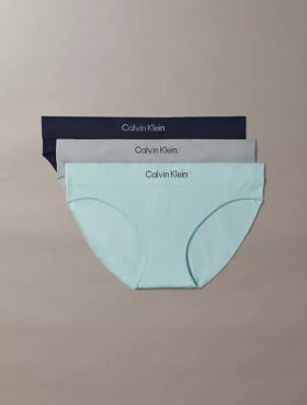 Set de 3 bikini din microfibră fără cusături, cu nervuri