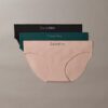 Set de 3 bikini din microfibră fără cusături, cu nervuri