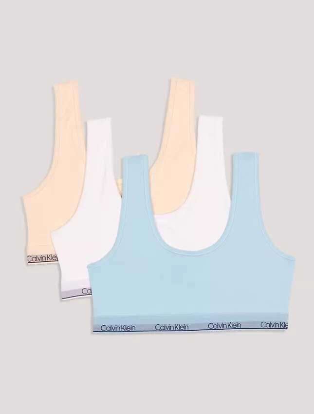 Set de 3 Bralette cu decolteu rotund pentru fete Set de 3 Bralette cu decolteu rotund pentru fete