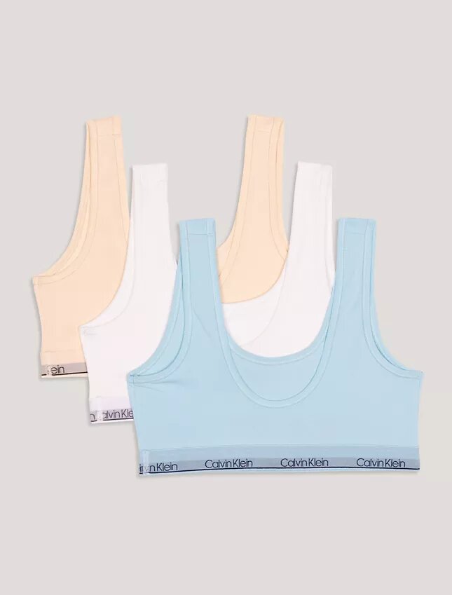 Set de 3 Bralette cu decolteu rotund pentru fete Set de 3 Bralette cu decolteu rotund pentru fete