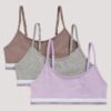 Set de 3 Bralette scurte din Cotton Stretch pentru fete