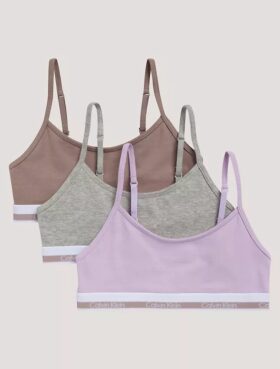 Set de 3 Bralette scurte din Cotton Stretch pentru fete