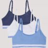 Set de 3 Bralette scurte din Cotton Stretch pentru fete