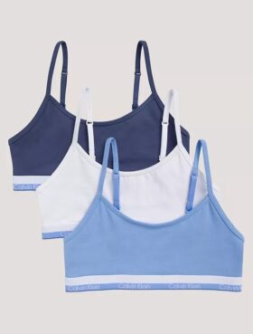 Set de 3 Bralette scurte din Cotton Stretch pentru fete