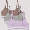 Set de 3 Bralette scurte din Cotton Stretch pentru fete