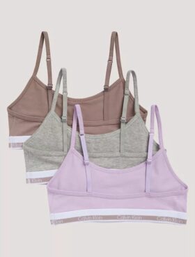 Set de 3 Bralette scurte din Cotton Stretch pentru fete