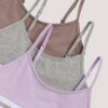 Set de 3 Bralette scurte din Cotton Stretch pentru fete