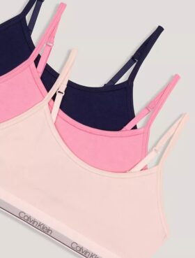 Set de 3 Bralette Unlined cu bandă cu logo