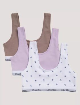 Set de 3 Bralette Unlined din bumbac Cotton Stretch pentru fete