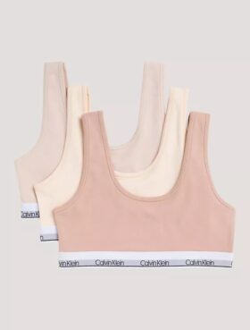 Set de 3 Bralette Unlined din bumbac Cotton Stretch pentru fete