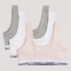 Set de 3 Bralette Unlined din bumbac Cotton Stretch pentru fete