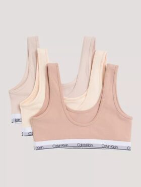Set de 3 Bralette Unlined din bumbac Cotton Stretch pentru fete