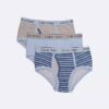 Set de 3 chiloți din bumbac Cotton Stretch cu logo pentru băieți