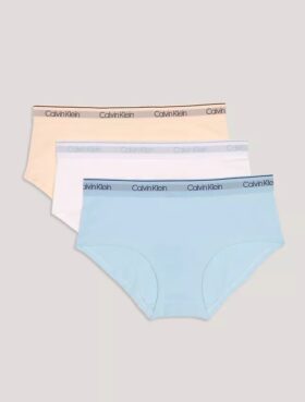 Set de 3 chiloți Hipster cu bandă cu logo pentru fete