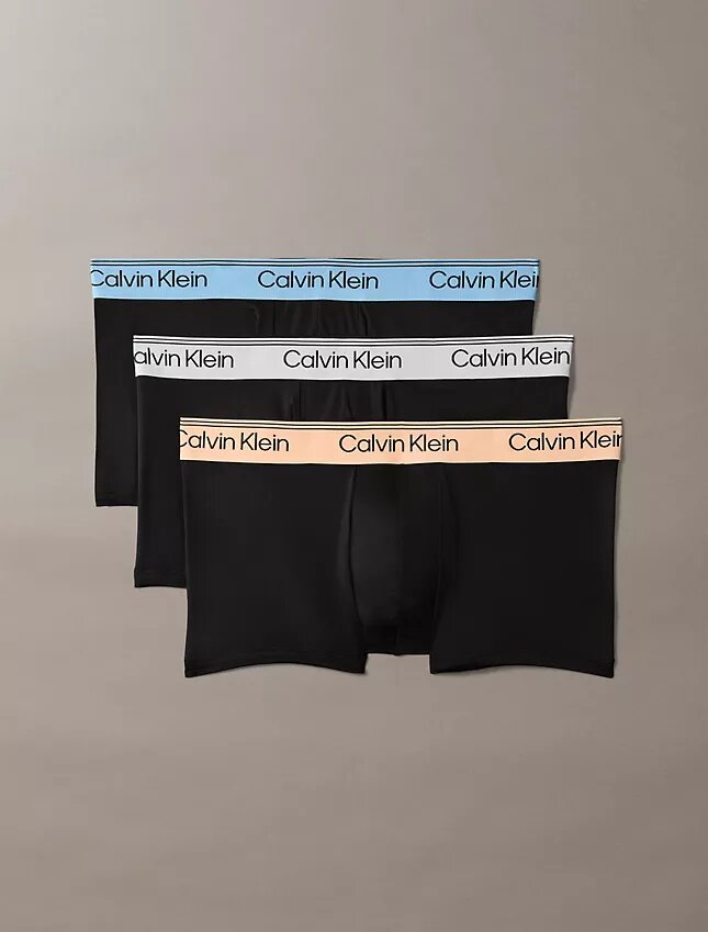 Set de 3 Low Rise Trunks din microfibră elastică Set de 3 Low Rise Trunks din microfibră elastică