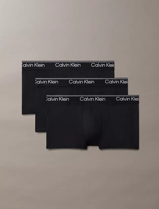Set de 3 Low Rise Trunks din microfibră elastică Set de 3 Low Rise Trunks din microfibră elastică