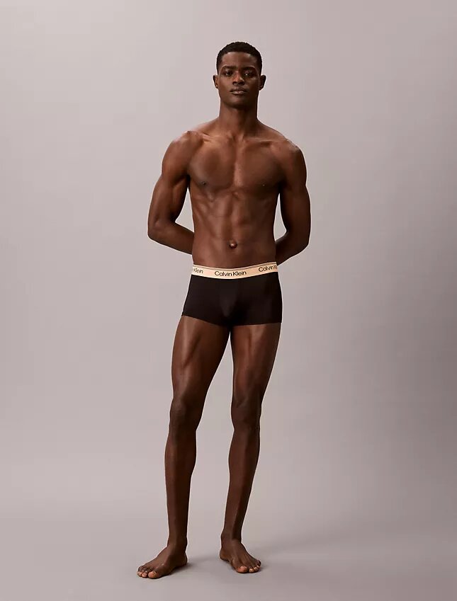 Set de 3 Low Rise Trunks din microfibră elastică Set de 3 Low Rise Trunks din microfibră elastică