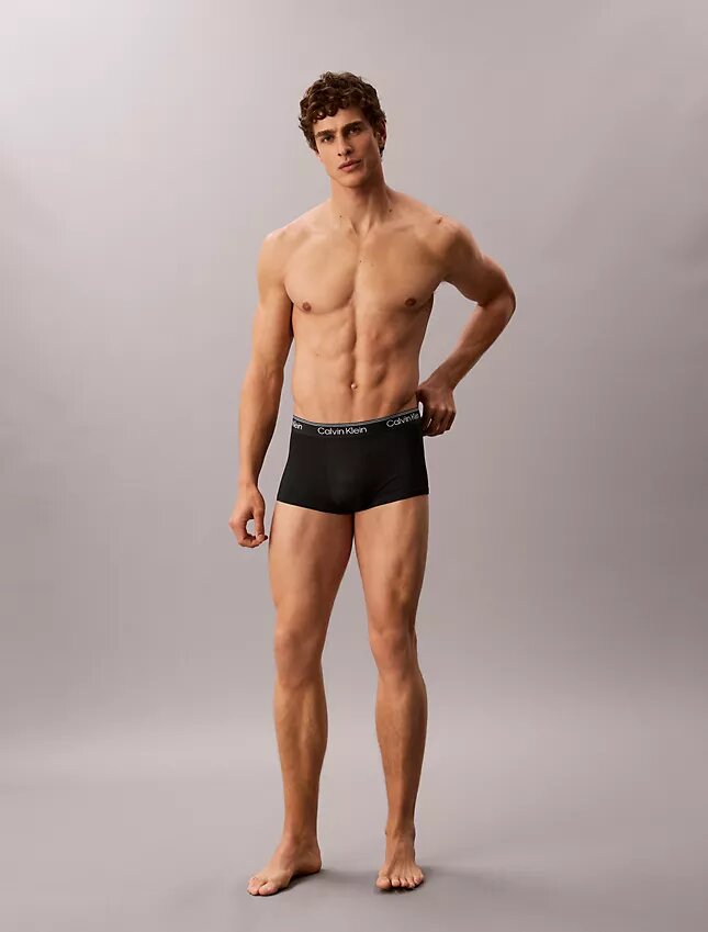 Set de 3 Low Rise Trunks din microfibră elastică Set de 3 Low Rise Trunks din microfibră elastică