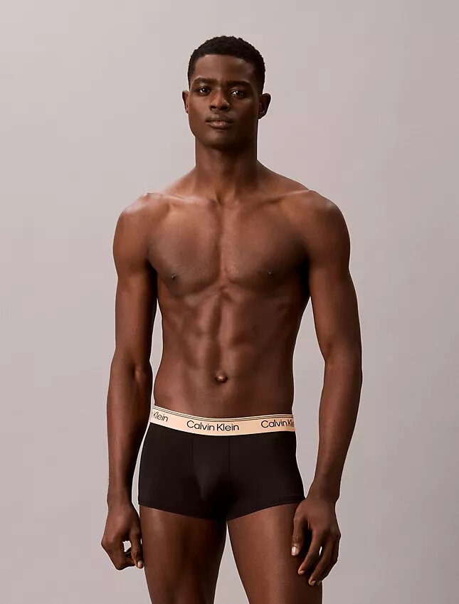 Set de 3 Low Rise Trunks din microfibră elastică Set de 3 Low Rise Trunks din microfibră elastică