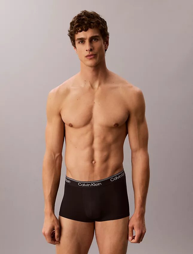 Set de 3 Low Rise Trunks din microfibră elastică Set de 3 Low Rise Trunks din microfibră elastică
