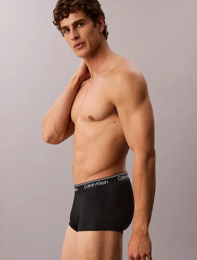 Set de 3 Low Rise Trunks din microfibră elastică Set de 3 Low Rise Trunks din microfibră elastică