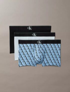 Set de 3 slipuri din bumbac Cotton Stretch cu monogramă grafică
