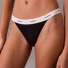 Set de 3 Thongs din bumbac elastic cu nervuri Set de 3 Thongs din bumbac elastic cu nervuri