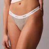 Set de 3 Thongs din bumbac elastic cu nervuri Set de 3 Thongs din bumbac elastic cu nervuri