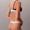 Set de 3 Thongs din bumbac elastic cu nervuri Set de 3 Thongs din bumbac elastic cu nervuri