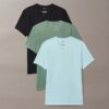 Set de 3 tricouri slim fit cu guler în V din amestec de Cotton Stretch