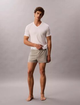 Set de 3 tricouri slim fit cu guler în V din amestec de Cotton Stretch