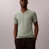 Set de 3 tricouri slim fit cu guler în V din amestec de Cotton Stretch