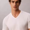 Set de 3 tricouri slim fit cu guler în V din amestec de Cotton Stretch