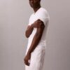 Set de 3 tricouri slim fit cu guler în V din amestec de Cotton Stretch