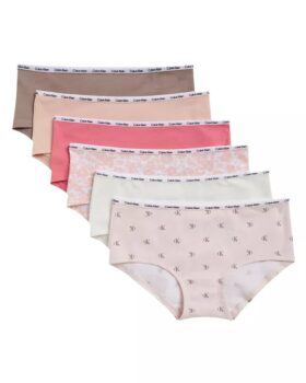 Set de 6 chiloți Hipster din Cotton Stretch pentru fete