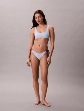 Slip de bikini cu monogramă grafică și legături laterale pentru părți inferioare