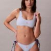 Slip de bikini cu monogramă grafică și legături laterale pentru părți inferioare
