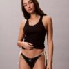 Slip de bikini cu monogramă grafică și legături laterale pentru părți inferioare