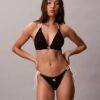 Slip de bikini cu monogramă grafică și legături laterale pentru părți inferioare