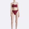 Slip de bikini cu talie înaltă, pentru părți inferioare în nuanțe asortate