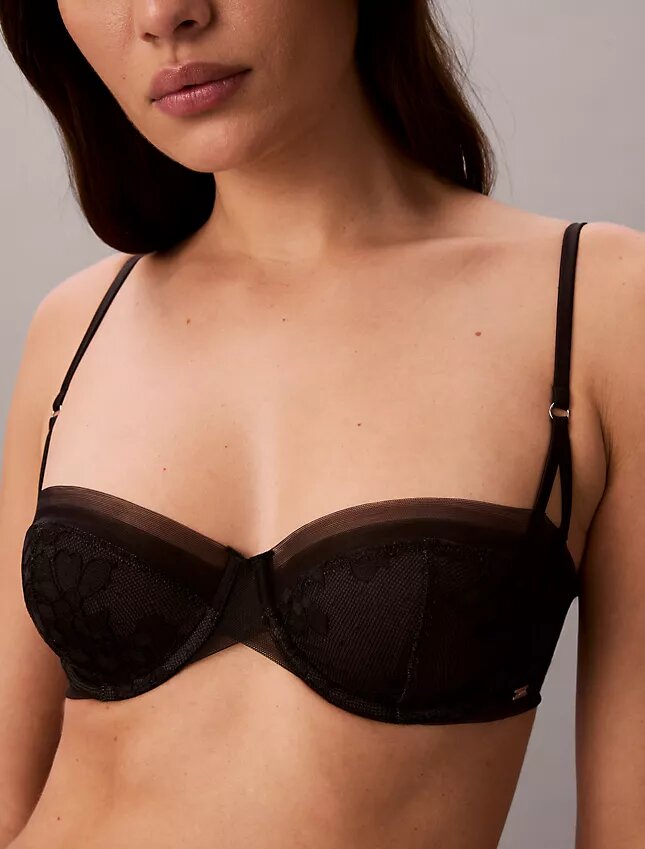 Sutien balconet CK Black Bridal, ușor căptușit Sutien balconet CK Black Bridal, ușor căptușit