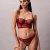 Sutien balconet Unlined din dantelă florală neagră CK Black