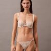 Sutien balconet Unlined din dantelă florală neagră CK Black Sutien balconet Unlined din dantelă florală neagră CK Black