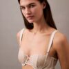 Sutien balconet Unlined din dantelă florală neagră CK Black Sutien balconet Unlined din dantelă florală neagră CK Black