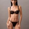 Sutien balconet Unlined din dantelă florală neagră CK Black Sutien balconet Unlined din dantelă florală neagră CK Black