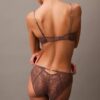 Sutien balconet Unlined din dantelă florală neagră CK Black