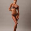 Sutien balconet Unlined din dantelă florală neagră CK Black
