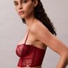 Sutien balconet Unlined din dantelă florală neagră CK Black