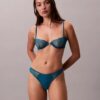 Sutien balconet Unlined, din dantelă geometrică neagră CK Black Sutien balconet Unlined, din dantelă geometrică neagră CK Black